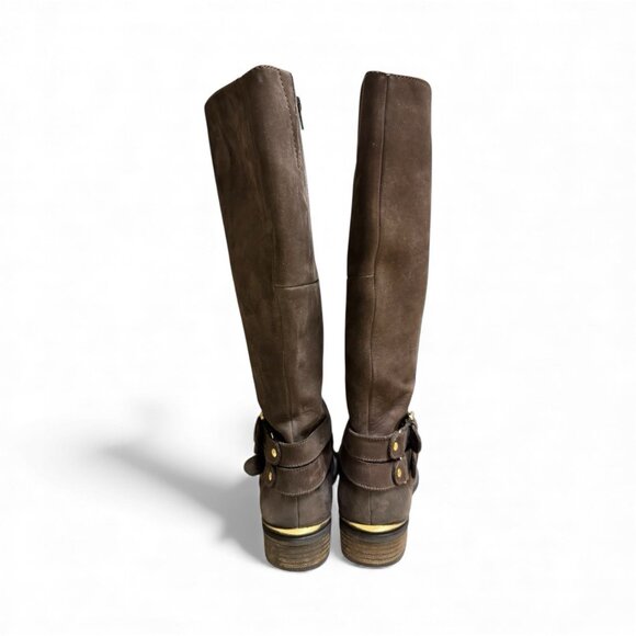 Steve Madden Avilla Leather Knee High Riding Boots Brown 8.5 NWOB - Picture 2 of 6